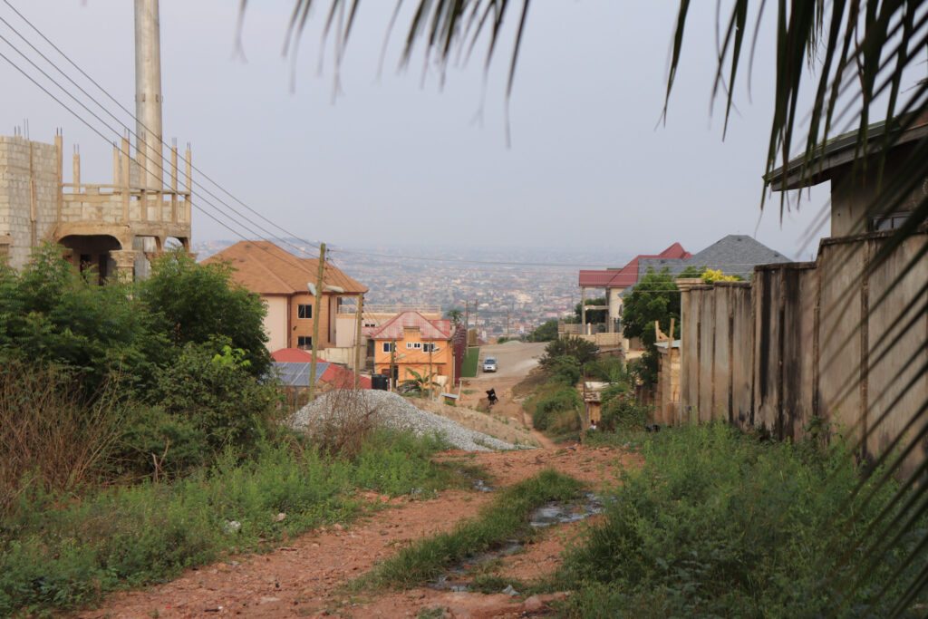 Peaceful image of a mountain town a few hours from Accra.