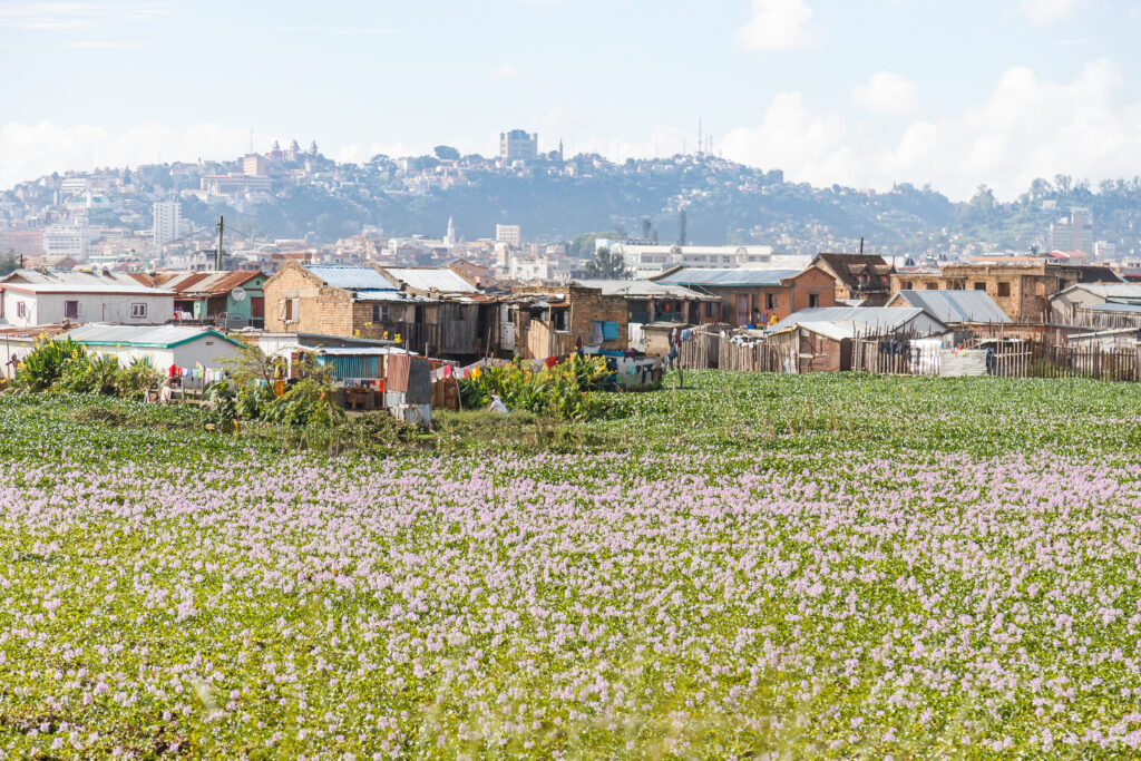 view and streets of the city of Antananarivo capital of madagascar