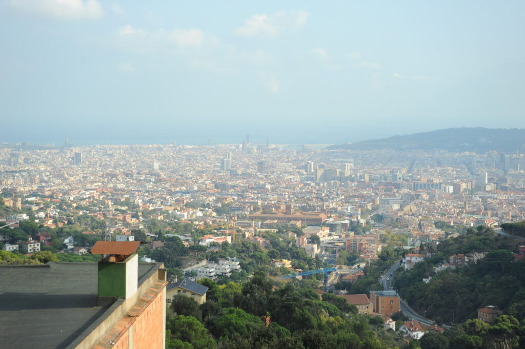 House facades, Barcelona, Spain, city views